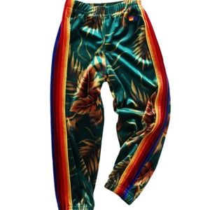 Aviator Nation Kids Classic 5-Stripe Velvet Sweatpants Joggers KAUAI RAINBOW 12